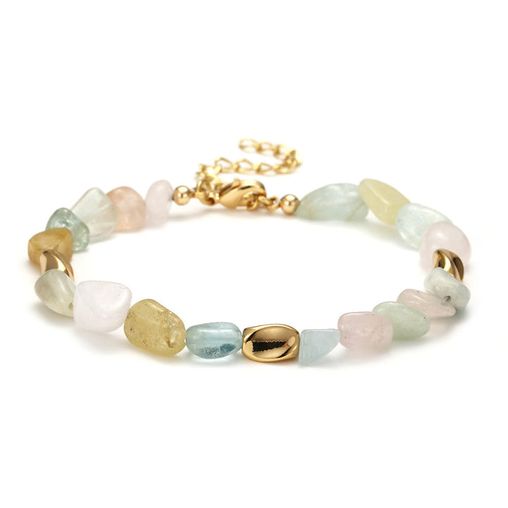 Pulsera de cobre de 18 quilates con piedra natural multicolor irregular de Olivenorma