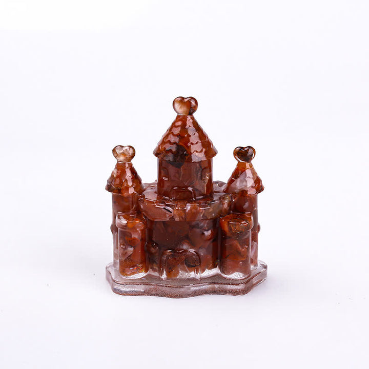 Decoración con piedras preciosas de castillo de epoxi de cristal natural de Olivenorma
