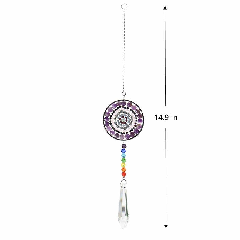 Atrapasol de cristal de Olivenorma, carillón de viento para chakras hecho a mano 
