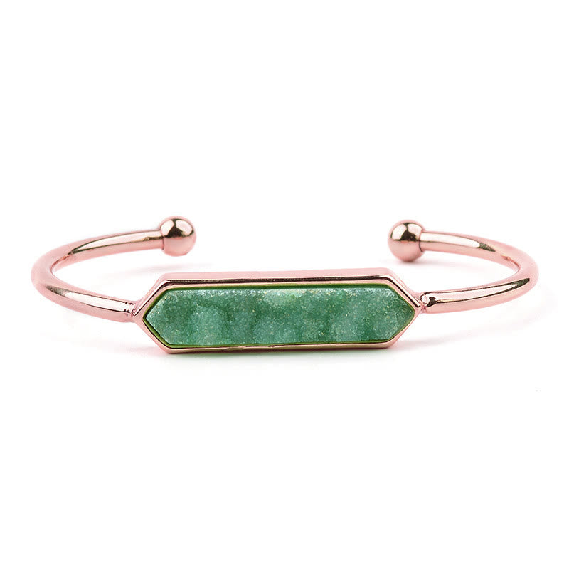 Pulsera de cobre y metal con cristales naturales de Olivenorma