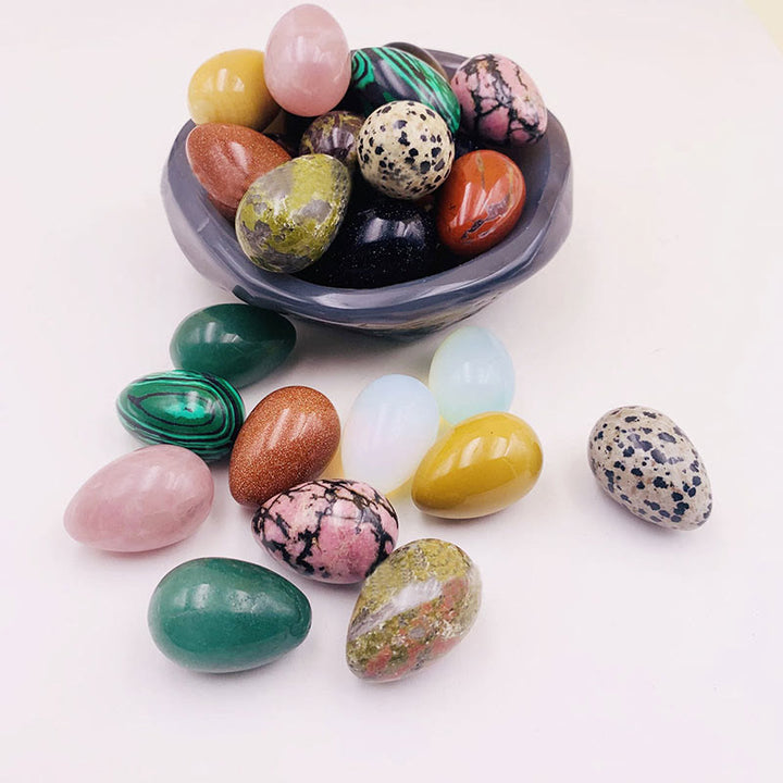Huevos de cristal naturales energéticos de Olivenorma 