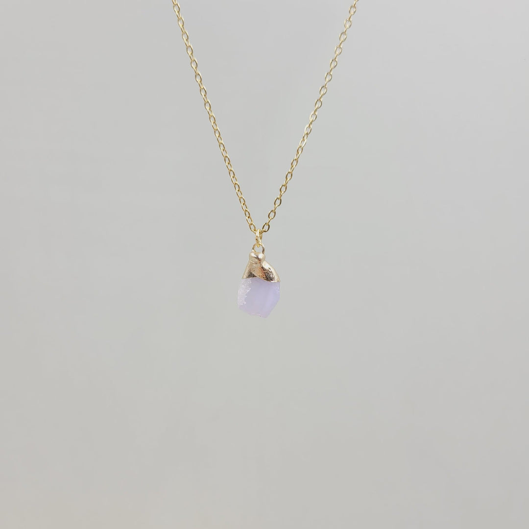 Collar de gemas de piedra cruda de cristal irregular de Olivenorma