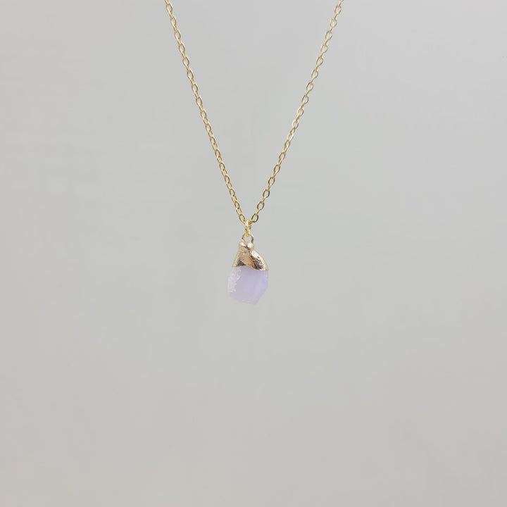 Collar de gemas de piedra cruda de cristal irregular de Olivenorma