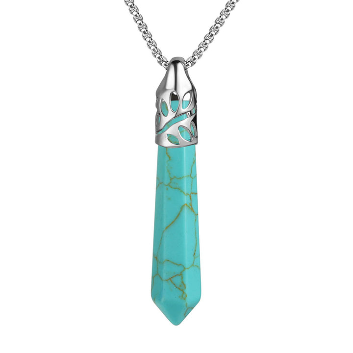 Collar de piedras preciosas protectoras con forma de bala de cristal