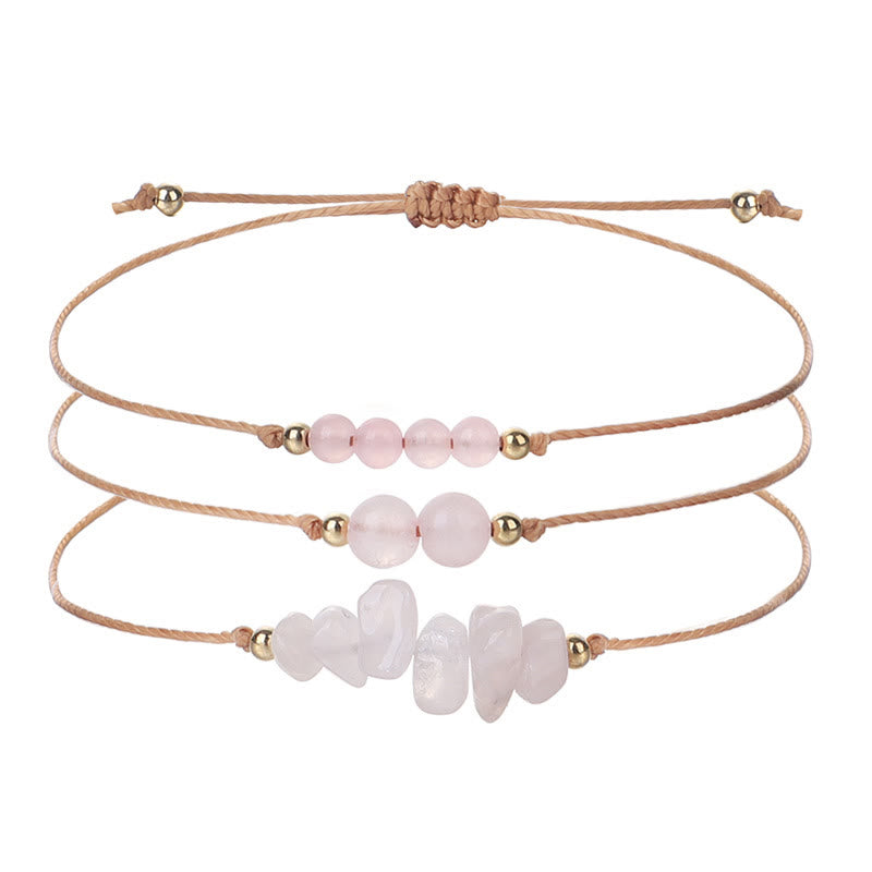 Juego de pulseras trenzadas con cuentas de grava de Olivenorma