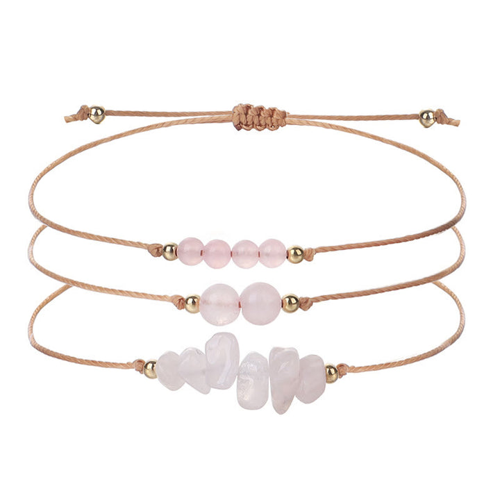 Juego de pulseras trenzadas con cuentas de grava de Olivenorma