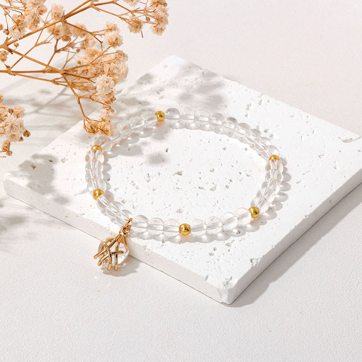 Pulsera con dije de corazón de piedra natural de Olivenorma