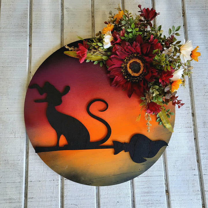 Decoración de pared con luna celestial y gatito de Olivenorma