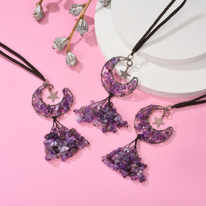 Carillón de viento de cristal para chakras de la luna y la estrella de Olivenorma