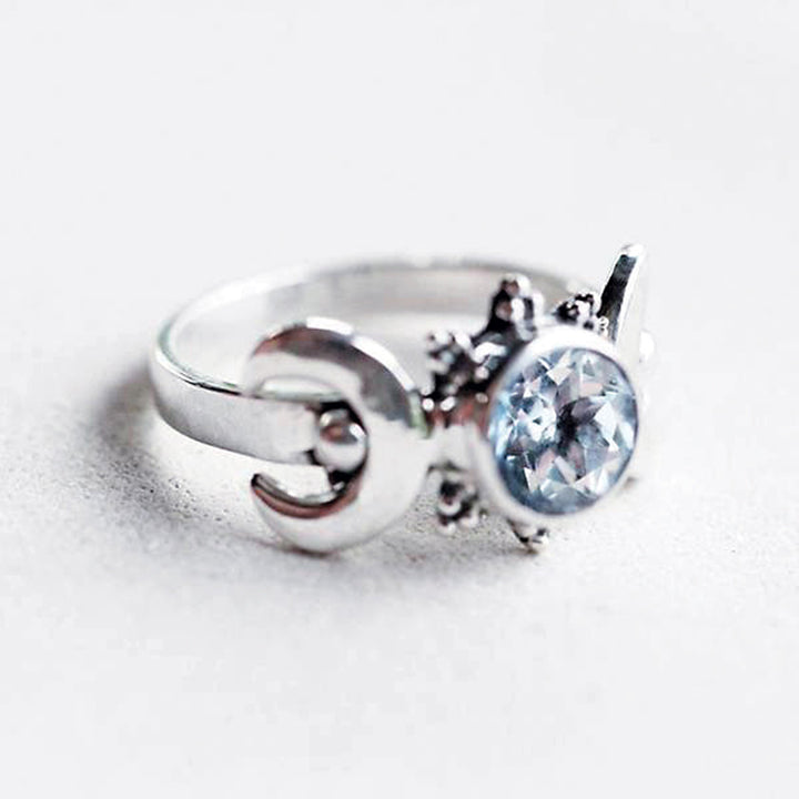 Anillo de la diosa de la luna mística de Olivenorma