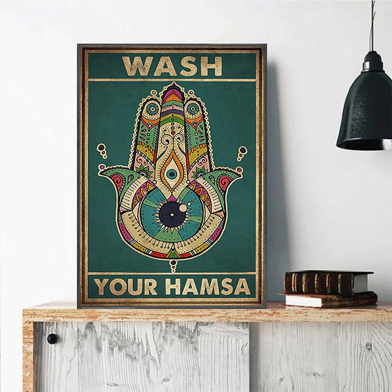 Póster del mal de ojo "LAVA TU HAMSA" de Olivenorma Chakra Yoga