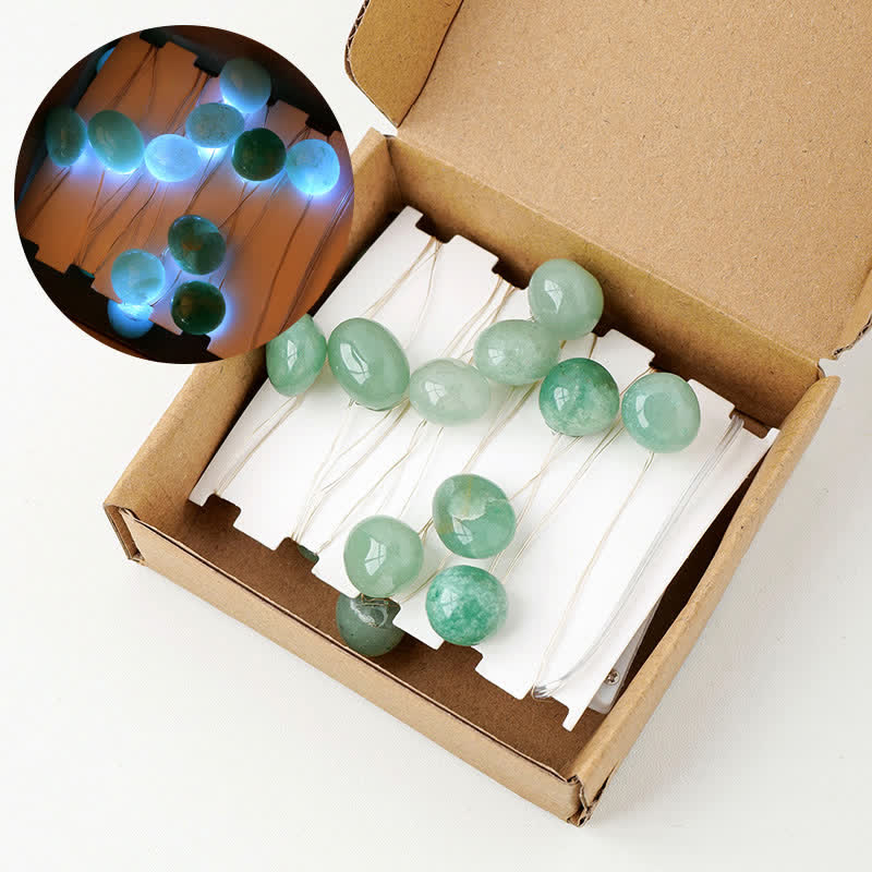 Lámpara de piedras pulidas de cristal natural de Olivenorma para decoración de ambientes navideños