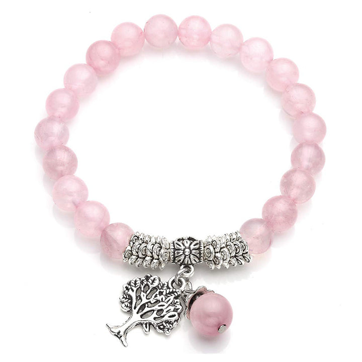 Pulsera de árbol de la vida de cristal natural