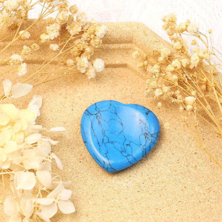 Piedra de preocupación con forma de corazón de turquesa azul de Olivenorma