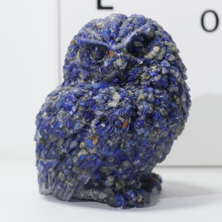Adorno de piedra preciosa tallada en forma de búho de cristal natural de Olivenorma