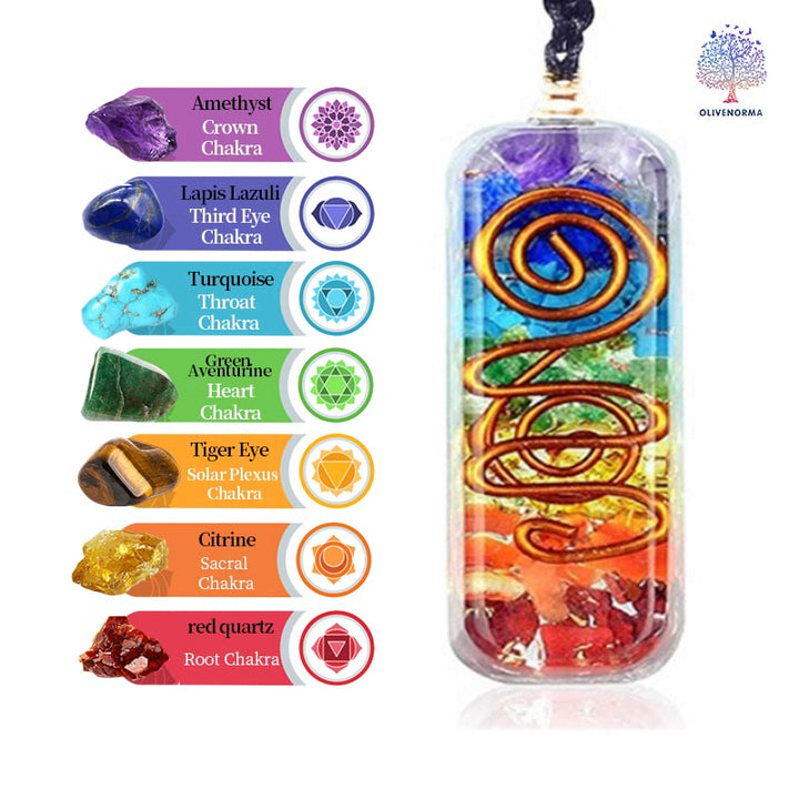 Collar de sanación de chakras con orgón de Olivenorma 