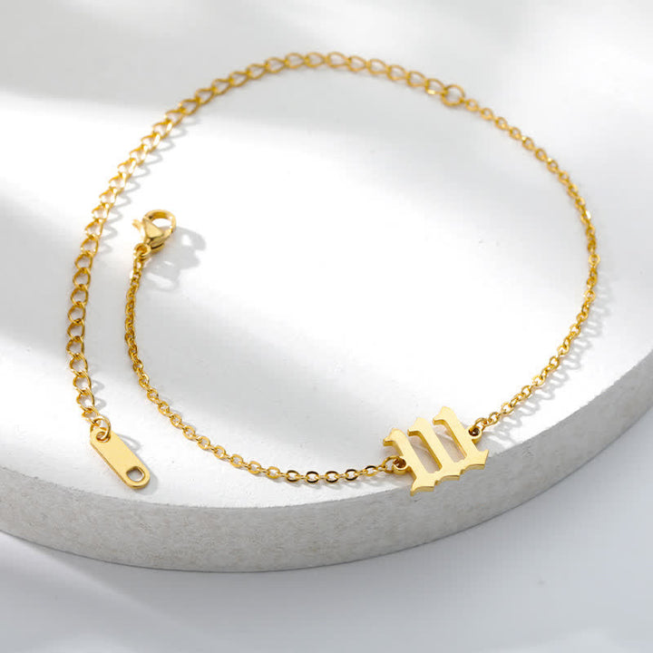 Pulsera de tobillo espiritual con números de ángel
