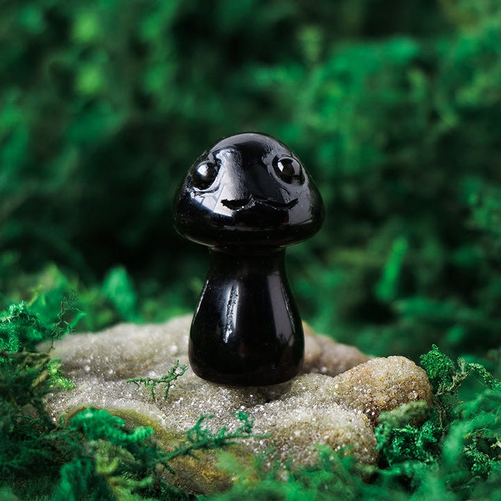 Adornos de piedras preciosas para mascotas con forma de hongo de cristal natural de Olivenorma