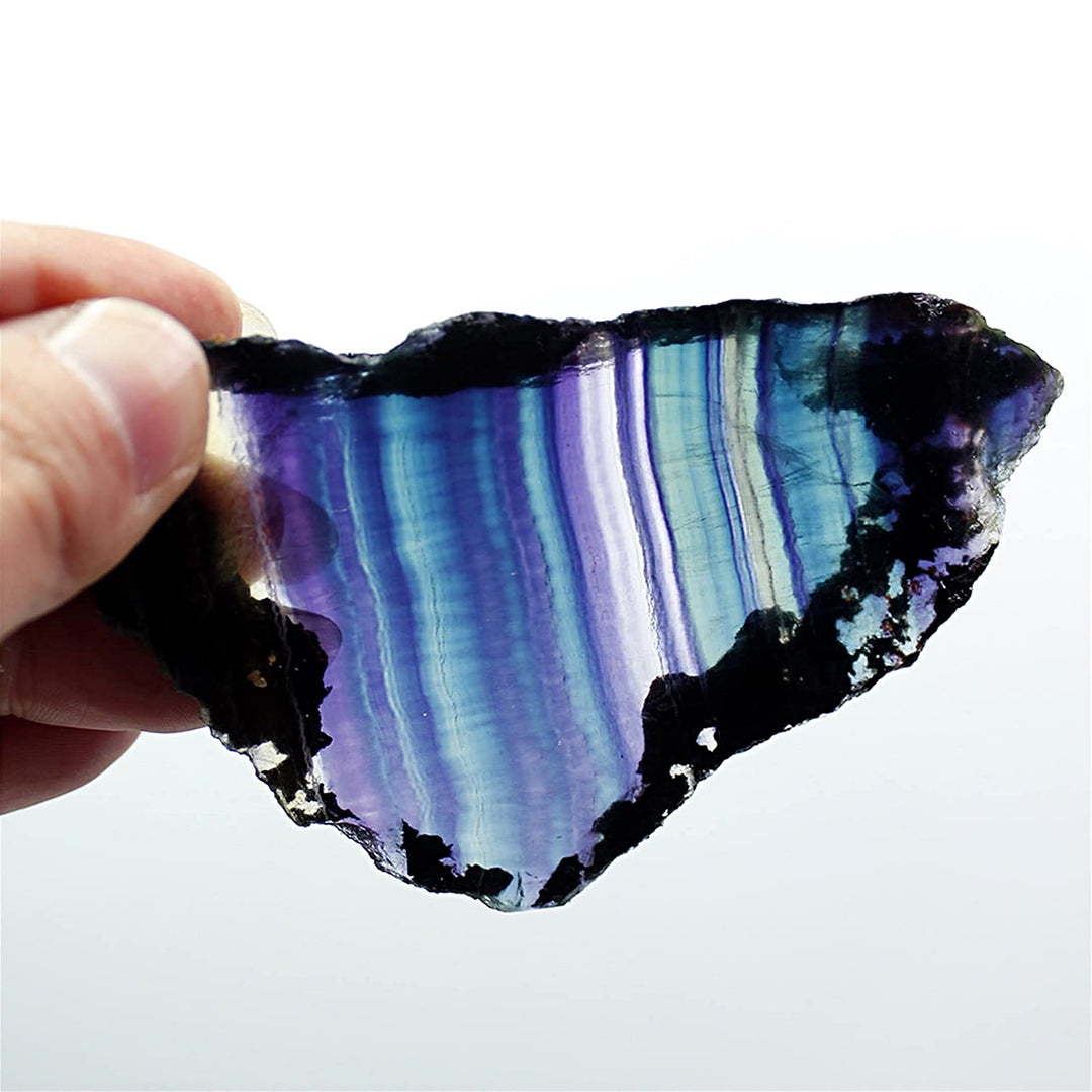 Piedras preciosas de fluorita arcoíris en bruto naturales de Olivenorma para decoración