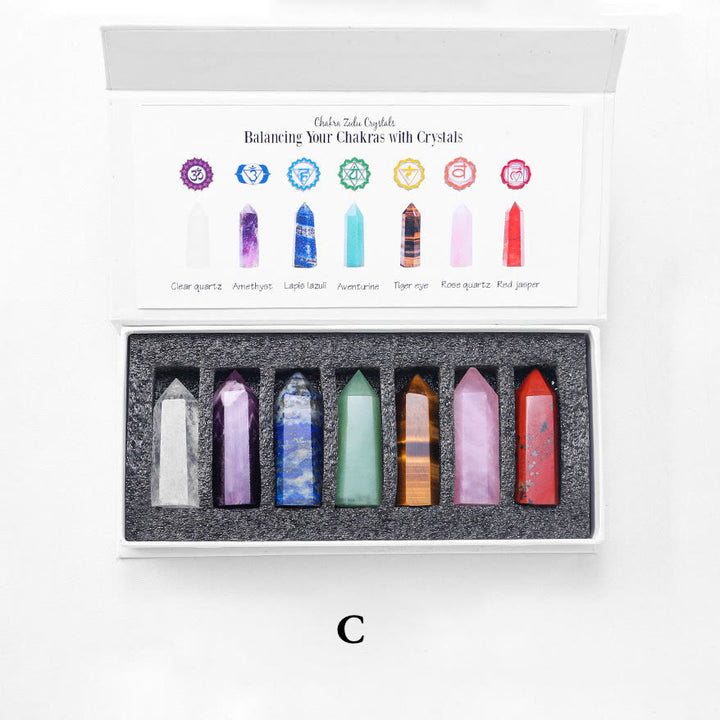 Juego de varitas de cristal decorativas con piedras crudas para chakras de Olivenorma