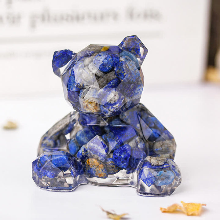 Espejo de Olivenorma con oso sentado y piedras preciosas decorativas