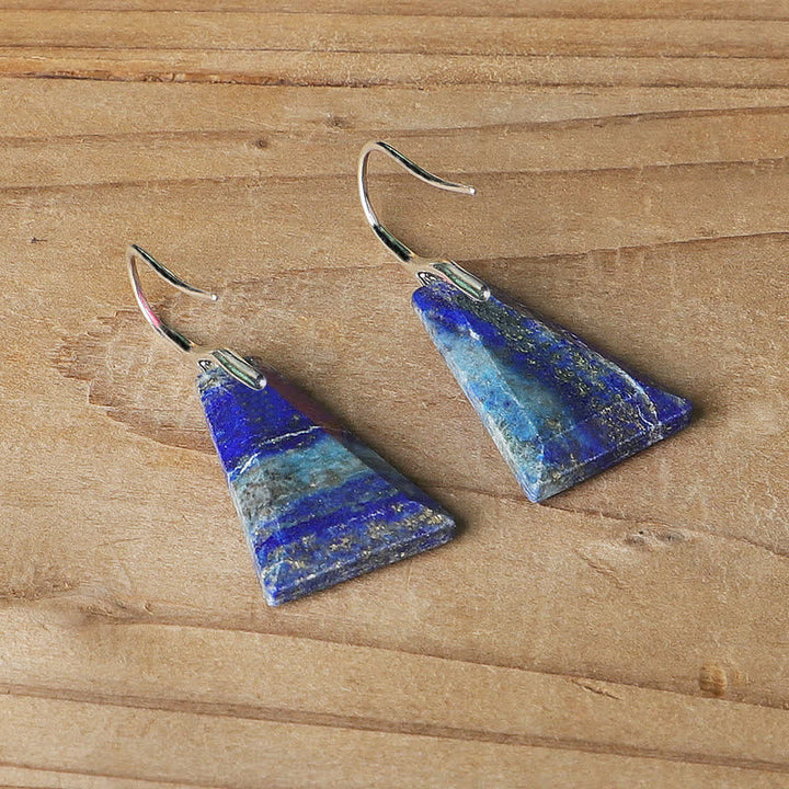 Pendientes de cristal de lapislázuli natural.