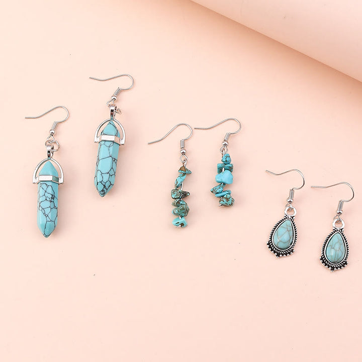 Conjunto de collar multicapa con pendientes y turquesa de Olivenorma