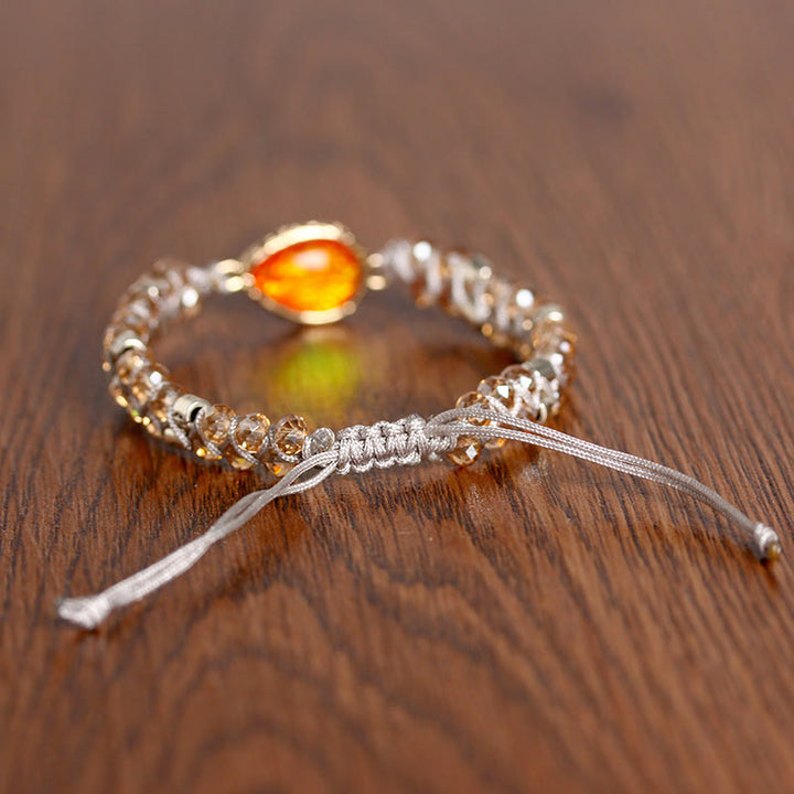 Pulsera trenzada con piedras preciosas de Olivenorma