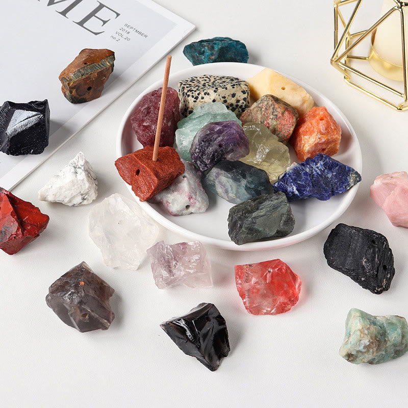 Soporte para varillas de incienso de piedra cruda de cristal de Olivenorma , decoración con piedras preciosas