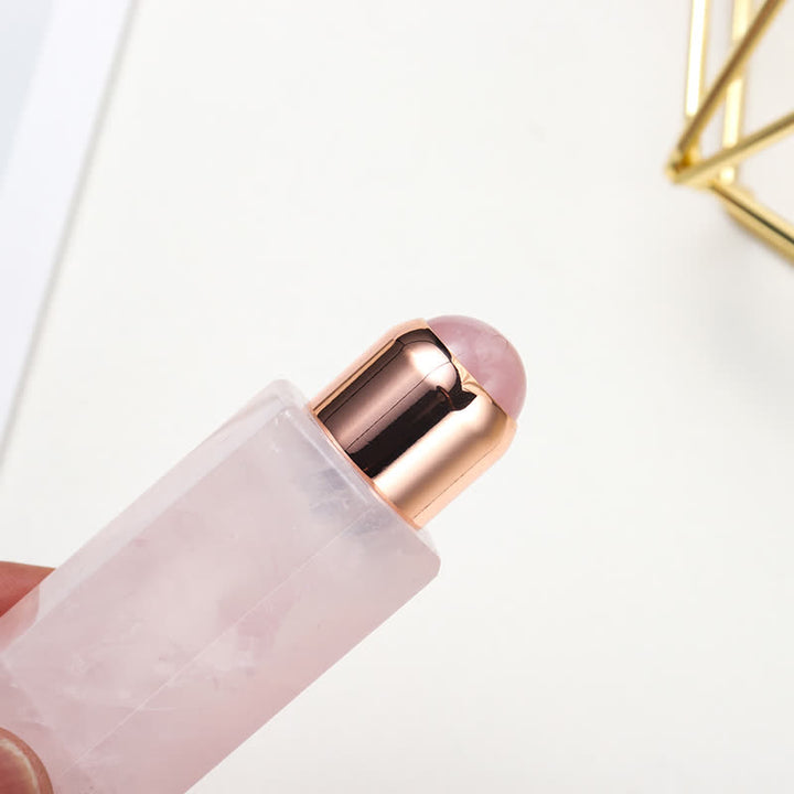 Varitas de cristal con aceite esencial energético de cuarzo rosa de olivenorma