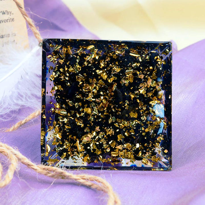Esfera de amatista Olivenorma con obsidiana Pirámide de orgón del zodiaco Escorpio 