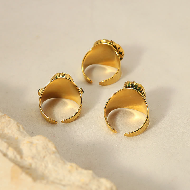 Anillo ajustable con turquesa africana de Olivenorma