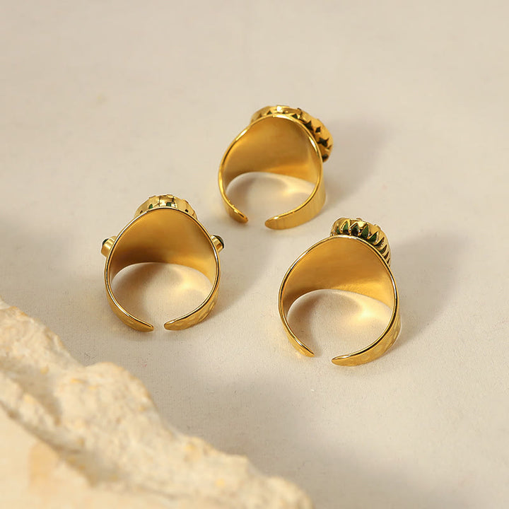 Anillo ajustable con turquesa africana de Olivenorma