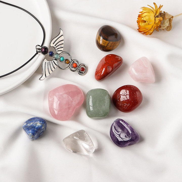 Juego de piedras preciosas de cristal pulidas para meditación irregular natural de Olivenorma