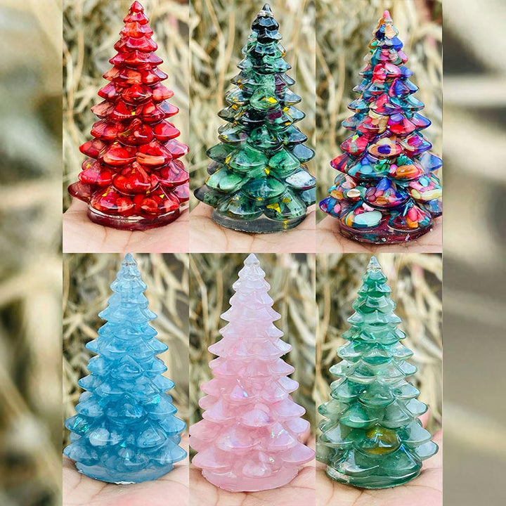 Árbol de Navidad de Olivenorma con decoración de piedra de cristal natural 