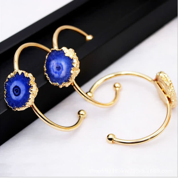 Pulsera de piedras preciosas naturales con forma de girasol irregular