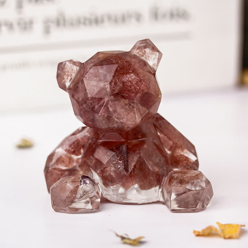 Espejo de Olivenorma con oso sentado y piedras preciosas decorativas
