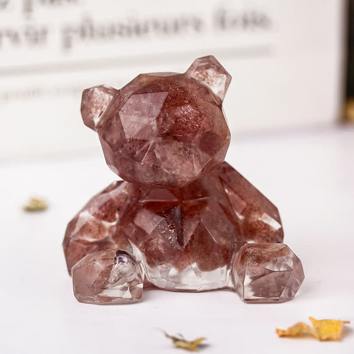 Espejo de Olivenorma con oso sentado y piedras preciosas decorativas