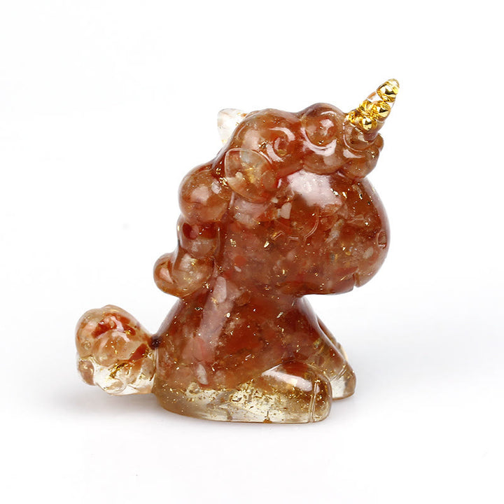 Decoración con piedras preciosas de unicornio de cristal de Olivenorma
