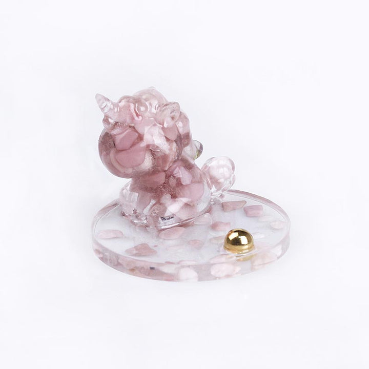 Soporte para teléfono con unicornio de cristal rosa
