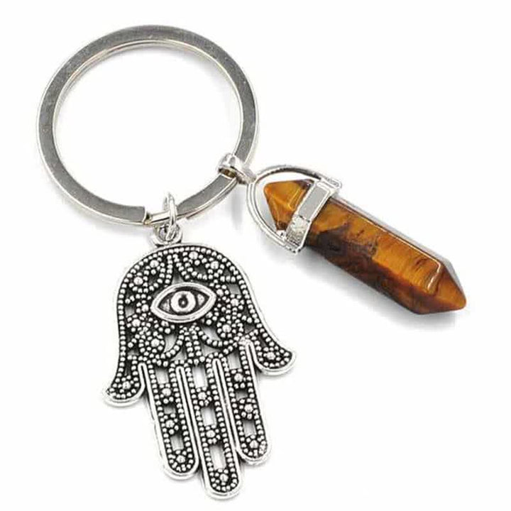 Llavero de cristal con la mano de Fátima inspiradora de Olivenorma