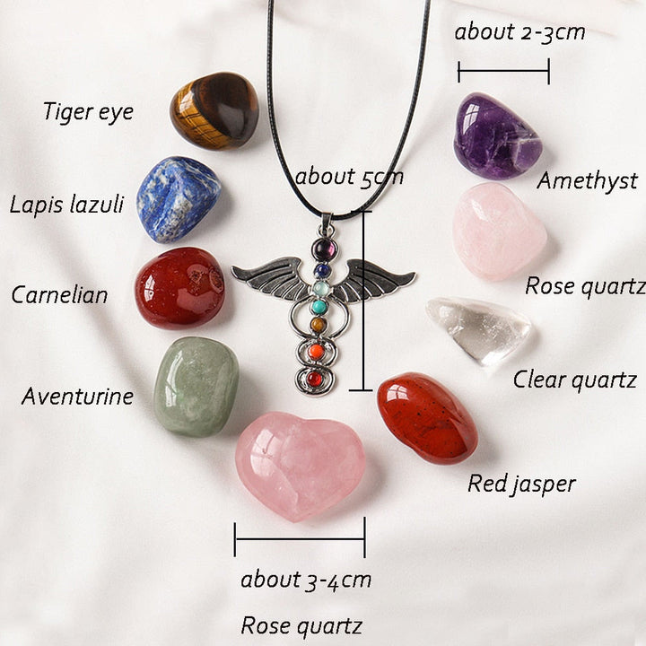 Juego de piedras preciosas de cristal pulidas para meditación irregular natural de Olivenorma