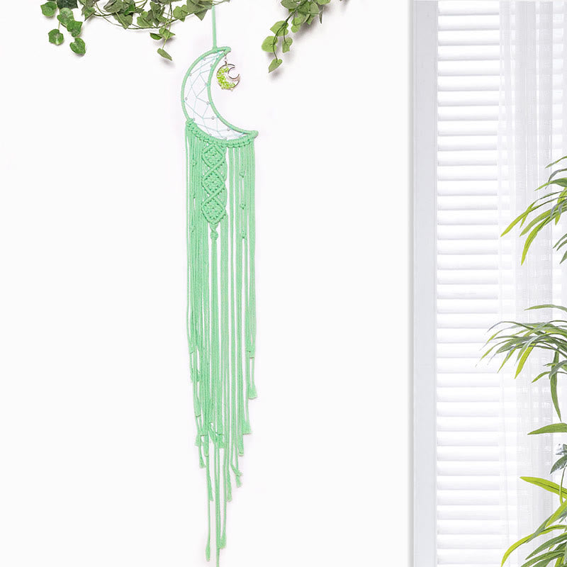 Atrapasueños de cuerda de algodón trenzada con forma de árbol de la vida de cristal de Olivenorma