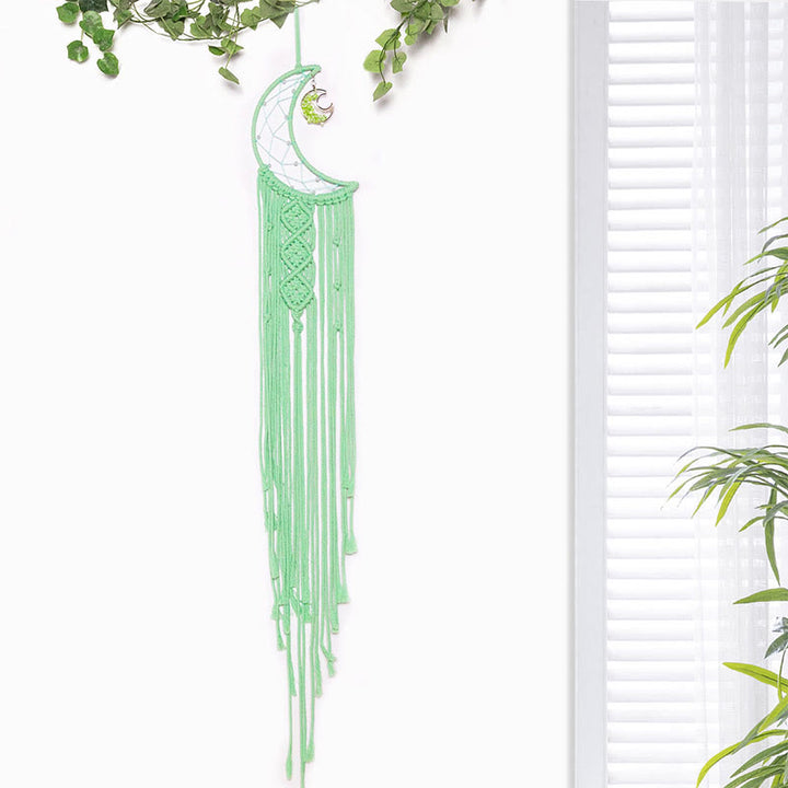 Atrapasueños de cuerda de algodón trenzada con forma de árbol de la vida de cristal de Olivenorma