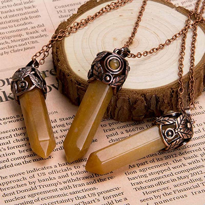 Collar hexagonal de cristal natural de Olivenorma