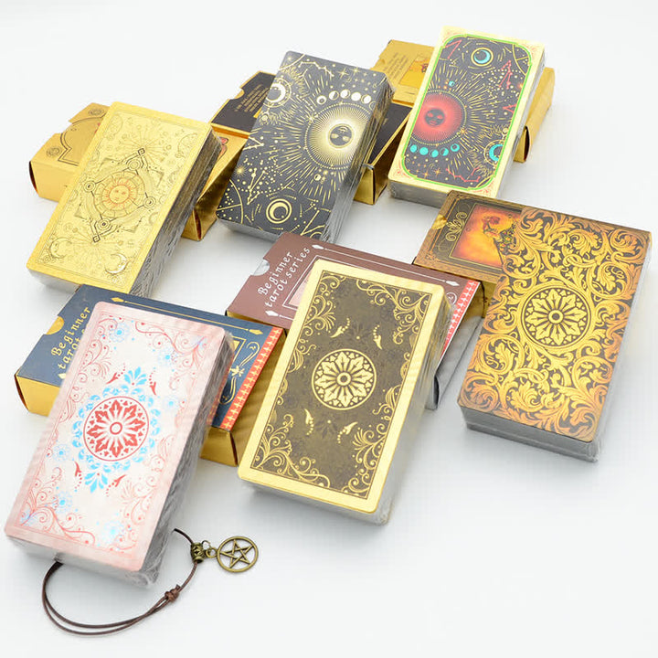 Carta del tarot delicada con lámina dorada de Olivenorma