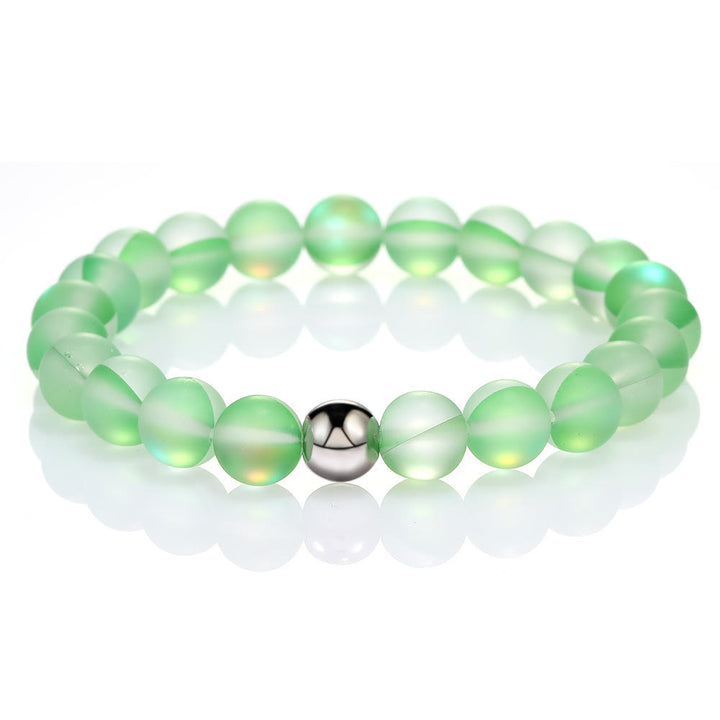 Pulsera de cuentas de cristal verde Olivenorma