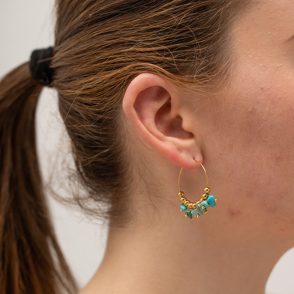 Pendientes de acero inoxidable con grava natural de Olivenorma
