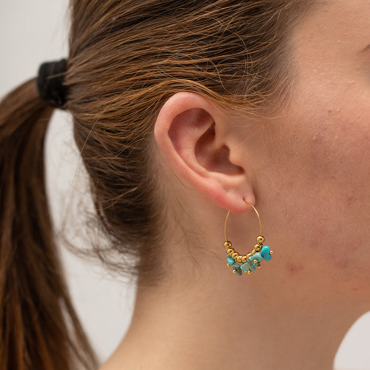 Pendientes de acero inoxidable con grava natural de Olivenorma