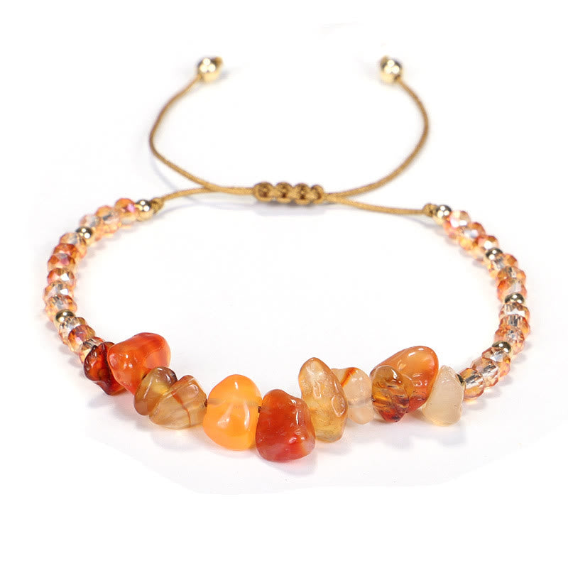 Pulsera de hilo de grava con cristales de Bohemia de Olivenorma 
